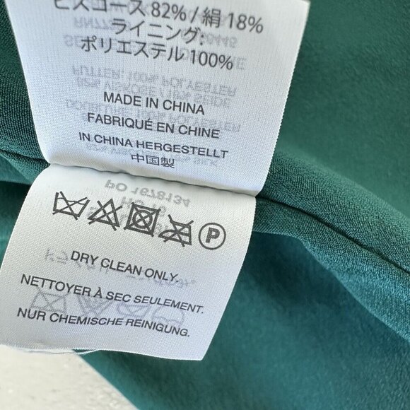 J Crew Velvet Peplum Cami Top Size 0P Green Silk Blend Christmas Holidays - Picture 8 of 9